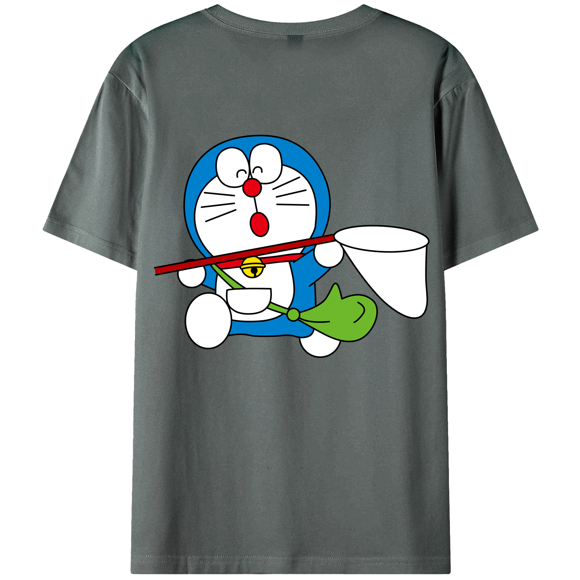 （画像用） ドラえもん Doraemon 綿100％ メンズ半袖Tシャツ（バックプリント） 通気性